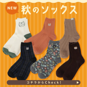 【NEW】ソックスに秋の新作が登場♪